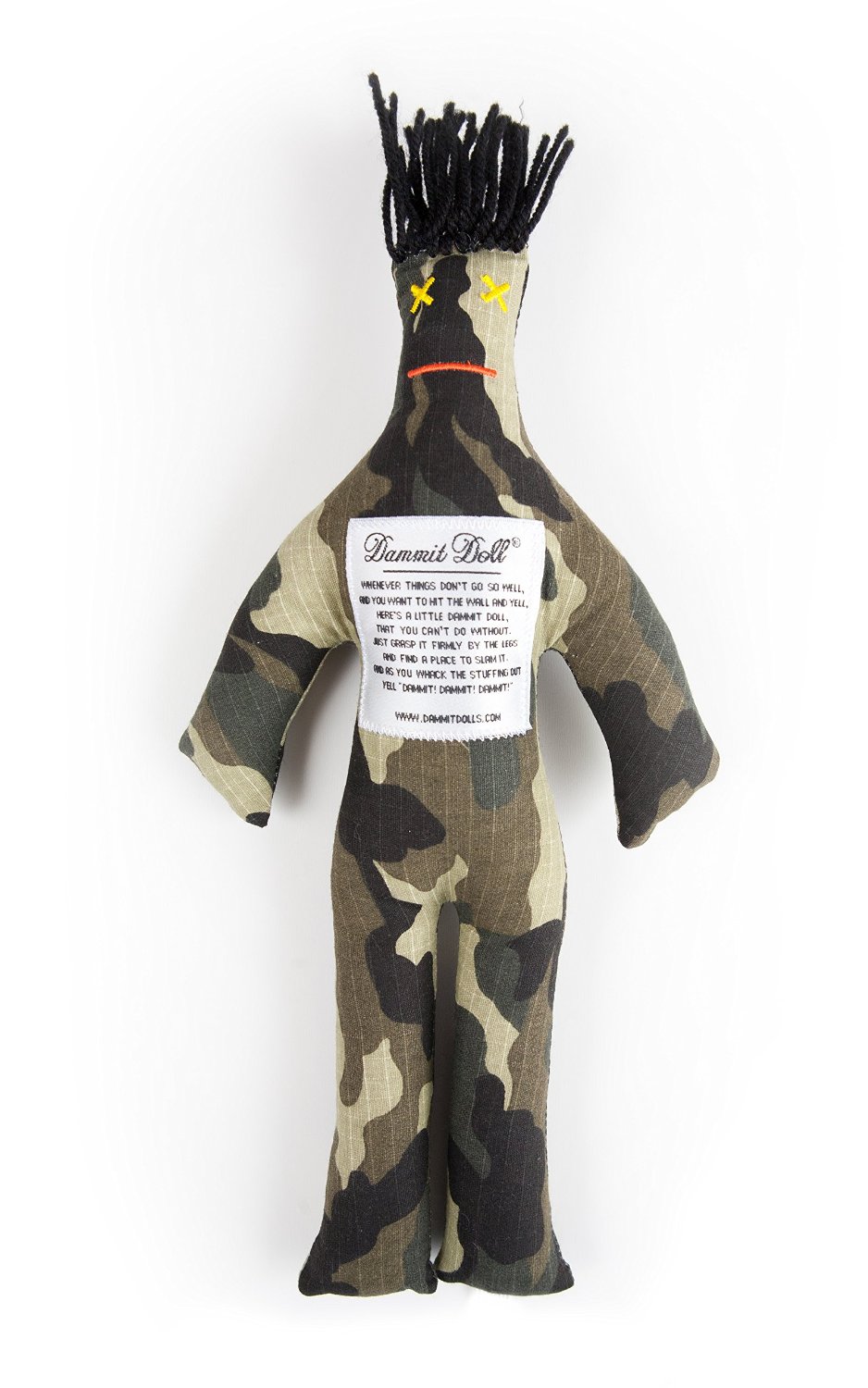 Traditional Army Camo , Black Hair - Stress Relief, Gag Gift