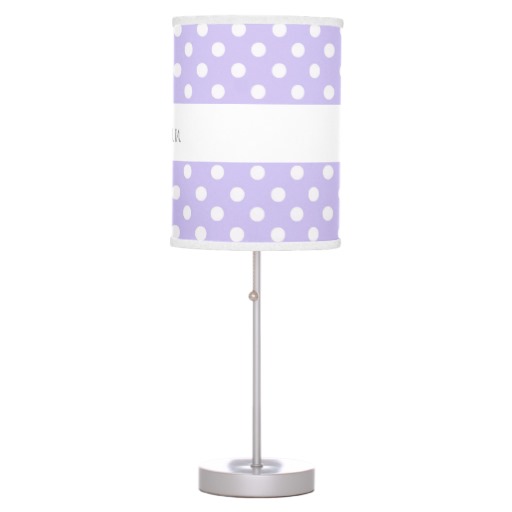 Purple Polka Dots Custom Name V085 Lamp