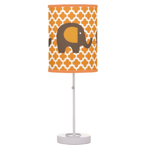 Orange and Brown Elephants Table Lamp